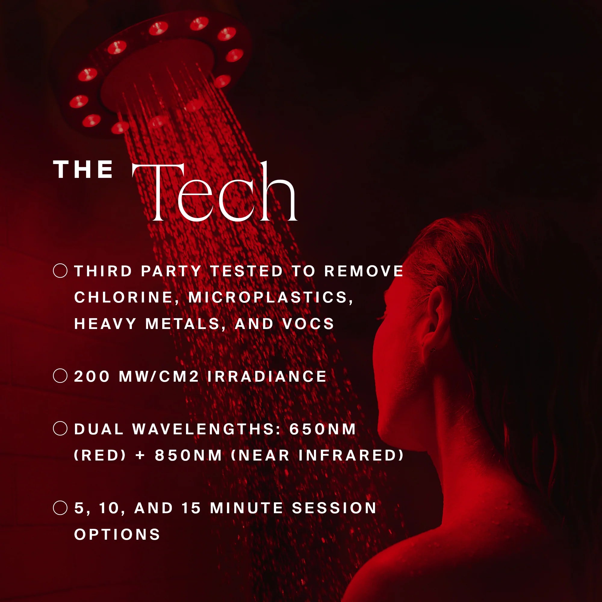HigherDOSE Red Light Showerhead with Filter